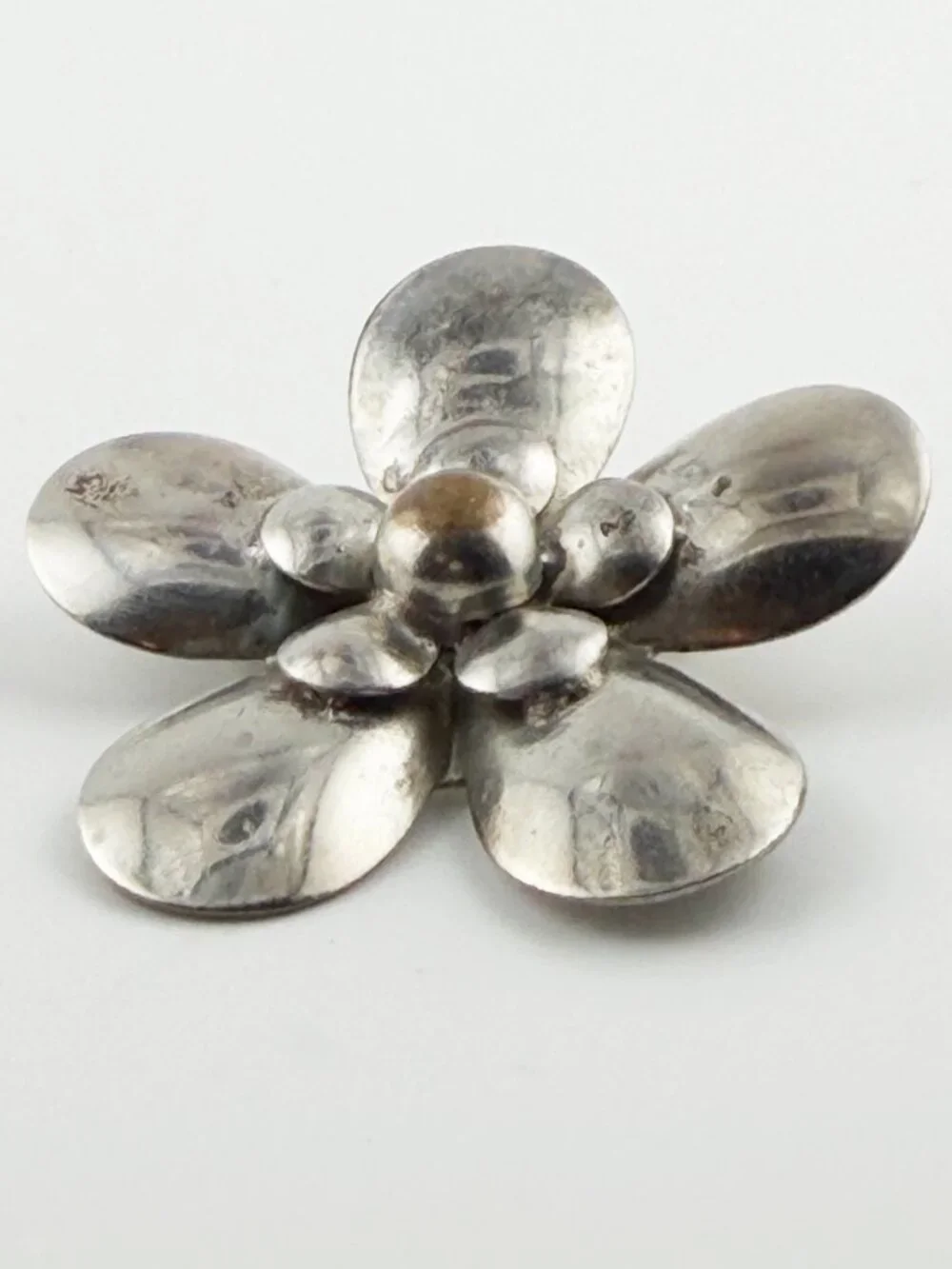 Vintage Silver Tone Tiered Flower Brooch Pin/Pendant - 2.5